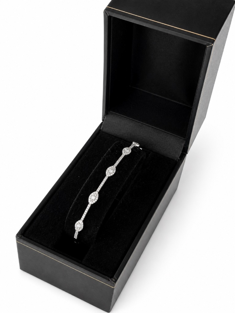 XIV Karats Beverly Hills 14K White Gold Diamond Bangle - Picture 11 of 11